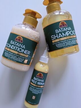 Batana Hair Care Trio -  Shampoo, Conditioner & Frizz Serum
